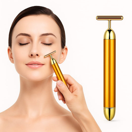 24K Gold Energy Beauty Bar Electric Facial Massage Roller